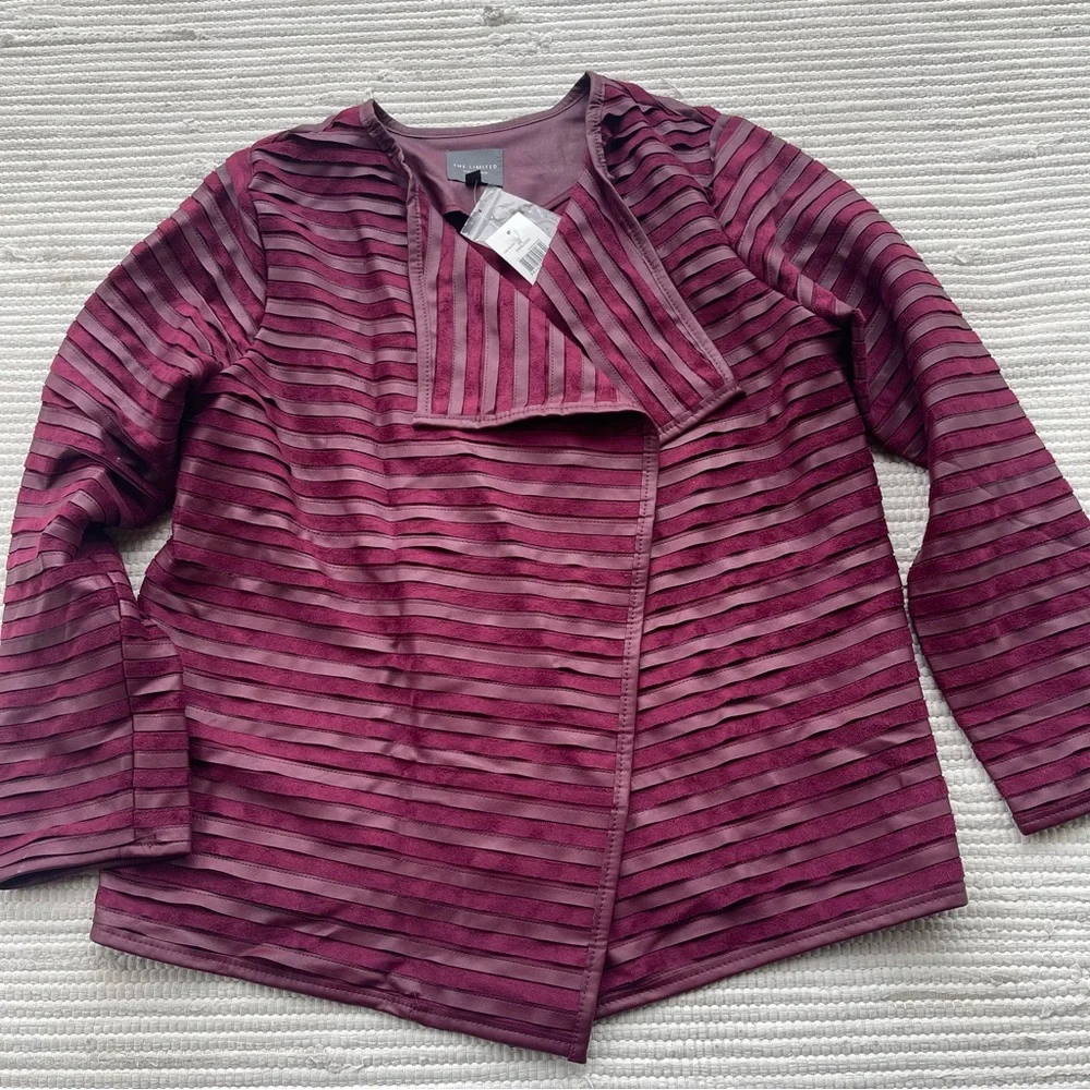 NWT The Limited Oxblood Moto Jacket, Size 0X , Faux Leather